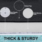 Chikase Smiry Memory Foam Bath Mat 30x20, Extra Soft and Absorbent Bathroom Mats, Non Slip Washable Carpet for Floor, Shower and Tub, Black - Image 2