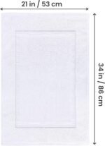 Chikase Utopia Towels Cotton Banded Rug, Bath Mats, Not a Bathroom Rug, 21 by 34 Inches, 100% Ring Spun Cotton, Highly Absorbent Shower Bathroom Floor Mat, White, 2 Pack - Image 3
