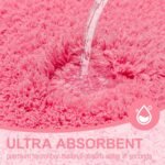 Chikase Bathroom Rugs Non Slip 24"x16", Absorbent Bath Mats Quick Dry, Shaggy Microfiber Bath Rugs, Extra Soft Plush, Machine Washable Bath Mats for Bathroom Floor, Tub and Shower, Pink - Image 3