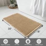 Chikase Set of 2 Waffle Bathroom Rugs, Boho Bath Rugs Non Slip Washable, Super Absorbent Bath Mats, Ultra Soft Rubber Backed Shower Mats for Bathroom Floor, Tub and Shower, Brown, 18x30 Inch - Image 2