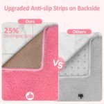 Chikase Bathroom Rugs Non Slip 24"x16", Absorbent Bath Mats Quick Dry, Shaggy Microfiber Bath Rugs, Extra Soft Plush, Machine Washable Bath Mats for Bathroom Floor, Tub and Shower, Pink - Image 6