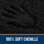 Chikase Black Bathroom Rug 30x20, Extra Soft Absorbent Chenille Bath Rugs, Rubber Backing Quick Dry, Machine Washable Bath Mats for Bathroom Floor, Tub and Shower, Home Decor Accessories - Image 3