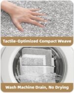 Chikase Color&Geometry Simple and Stylish Large Bath Mats for Bathroom Non Slip, 24"x36" Gray Bathroom Rugs, Absorbent, Soft, Washable, Microfiber Bath Rug Shower Mat - Image 5