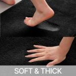 Chikase Upgraded Bathroom Rugs Set 3 Piece, Extra Thick Absorbent Soft Memory Foam, Washable Toilet Bath Mat (Black) - Image 5