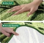 Chikase LUMI Cute Bathroom Rugs with Green Leaf Plant, Soft, Fluffy, Plush, Absorbent, Quick Dry, Non Slip, Machine Washable for Shower Floor, Bathroom, Bedroom,Kids Room, 23.5"x31.5", Monstera - Image 6