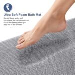 Chikase Thick Memory Foam Bath Mat Rug 30x20, Extra Soft Absorbent Bathroom Rugs, Quick Dry Bath Mats, Non-Slip, Machine Washable Carpet for Bathroom, Tub and Shower, Home Decor Accessories, Grey - Image 2