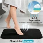 Chikase Black Bathroom Rug Set Memory Foam Bath Mats 3 Piece with Toilet Mats, Soft & Supportive, Shock Absorbing, Water Absorbent, Non-Slip Bath Rugs, Machine Washable, Area Rug, Home Decor Accessories - Image 4