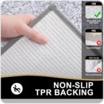 Chikase Bathroom Rugs 24x16, Extra Soft and Absorbent Microfiber Bath Mat, Non-Slip, Machine Washable, Quick Dry Shaggy Bath Carpet, Suitable for Bathroom Floor, Tub, Shower (Small, Grey) - Image 5