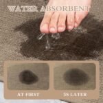 Chikase chakme Bathroom Rugs Mat 24x17, Ultra Thin Non Slip Bath Mat Small Quick Dry Absorbent Bath Mat for Bathroom Floor, (Dark Beige, 24"x17") - Image 4