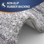 Chikase Bathroom Rug Set 2 Piece, Soft Absorbent Microfiber Bath Mats and U-Shaped Contour Toilet Rug, Non-Slip, Machine Wash Dry, Plush Shaggy Bath Mats for Bathroom (24"x16"+24"x20", Grey) - Image 6