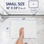 Chikase SUBRTEX Bathroom Rugs Chenille Bath Rug Soft Short Plush Bath Mat Soft Shower Mat Water Absorbent Shower Mat Quick Dry Machine Washable(White,16" x 24") - Image 3