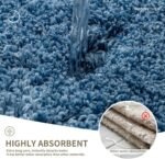 Chikase Bathroom Rugs Non Slip Washable, Ultra Thick Soft Microfiber Absorbent Bath Mats, High Density Foam Latex Non Slip Backing Bath Rugs, Fluffy Floor Carpet for Tub&Shower 24x17, Blue - Image 4