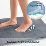 Chikase HUXMEYSON Bathroom Rugs Sets 3 Piece, Non-Slip & Quick Dry Bath Mat Set, Ultra Soft Velvet Bath Rugs for Bathroom, Toilet and Shower Floor, Grey - Image 7