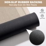 Chikase Non Slip Bath Mat, Rubber Backing Ultra Thin Bathroom Rugs Fit Under Door Quick Dry Super Absorbent Washable Bath Rug Shower Mat for Bathroom Floor Bathtub Shower Sink, Easy Care Beige 16"x 24" - Image 4