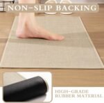Chikase Beige Bathroom Rug Sets 2 Piece, Absorbent Bath Mat for Bathroom Non Slip Washable, Bath Room Mat Quick Dry, Thin Bath Rug Set for Toilet and Floor(17"x24"+17"x47") - Image 3