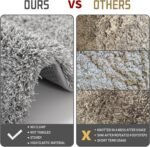 Chikase Yimobra Bathroom Rugs Non Slip Washable, Ultra Soft and Water Absorbent Bath Mats, Plush Fluffy Shower Mat Outside, Microfiber Thick Matts for Bathroom Floor/Sink, 24x17, Light Gray and White - Image 3