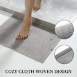 Chikase Gray Bathroom Rugs Sets 3 Piece, Quick Dry Thin Bath Mat with Toilet Rug, Non Slip Absorbent Machine Washable, Bath Runner Rugs for Bathtub Sink Home Decor - Image 3