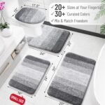 Chikase Bathroom Rugs Mat 30x20, Extra Soft Absorbent Microfiber Bath Rugs, Rubber Backing, Quick Dry, Machine Washable Bath Mats for Bathroom Floor, Tub and Shower, Home Decor Accessories, Grey - Image 2