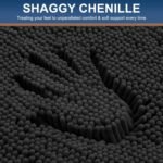 Chikase Smiry Luxury Chenille Bathroom Rugs 30x20, Extra Soft and Absorbent Shaggy Bath Mat, Machine Washable, Non-Slip Plush Carpet Runner for Tub, Shower, and Floor, Home Decor Accessories, Black - Image 3