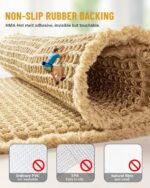 Chikase Large Waffle Bath Mat Set, Non Slip Bath Rug Set, Ultra Absorbent Bath Mats for Bathroom Decor, Extra Soft Floor Kitchen Rugs Sets 2 Piece, Washable Bath Runner Rug, Brown, 20"×47" & 16"×24" - Image 4