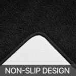 Chikase Upgraded Bathroom Rugs Set 3 Piece, Extra Thick Absorbent Soft Memory Foam, Washable Toilet Bath Mat (Black) - Image 7