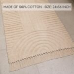 Chikase KIBAGA Beautiful Boho Rug with Tassels for Your Bathroom - Soft 2 x 3 ft. Cotton Rug Fits Perfectly Into Your Bath - Washable, Non-Slip Mat Ideal to Enhance Any Modern Home Decor, 24 x 36 inch - Image 4