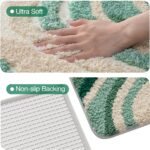 Chikase LUMI Beach Bathroom Rug Square, Non Slip Bath Mat Quick Dry, Ultra Soft Washable Absorbent, Ocean Sea Theme Bath Rug for Shower Floor, Home Decor, Kids Room, Bathtub, 32"x32" - Image 7