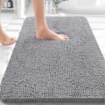 Chikase Bathroom Rugs 30x20, Extra Soft Absorbent Chenille Bath Rugs, Rubber Backing Quick Dry, Machine Washable Bath Mats for Bathroom Floor, Tub and Shower, Home Decor Accessories, Grey