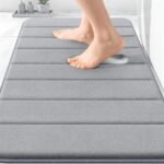 Chikase Memory Foam Bath Mat 30x20, Super Soft Absorbent Bathroom Rugs, Quick Dry, Machine Washable Shower Floor Rugs, Bathmat Carpet, Bathroom Home Decor Accessories, Grey