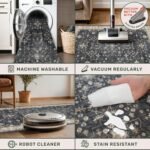 Chikase Black Boho Washable 2x6 Runner Rugs for Hallway Kitchen Bedroom Beside Laundry Room Bathroom Rug, Pet & Kids Friendly, Non Slip Low Pile Stain Resistant Soft Foldable Long 24 x 72 Floor Carpet - Image 4