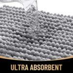 Chikase Thick Bathroom Rugs 30x20, Extra Soft Absorbent Chenille Bath Rugs, Rubber Backing, Machine Wash Dry, Bath Mats for Bathroom Floor, Tub and Shower, Home Decor Accessories, Grey - Image 3