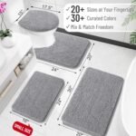 Chikase Bathroom Rugs 30x20, Extra Soft Absorbent Chenille Bath Rugs, Rubber Backing Quick Dry, Machine Washable Bath Mats for Bathroom Floor, Tub and Shower, Home Decor Accessories, Grey - Image 2