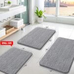 Chikase Arotive Bathroom Rugs 30x20, Extra Soft Absorbent Shaggy Chenille Bath Rugs, Machine Washable Rubber Backing Non-Slip Bath Mats for Bathroom Floor Tub and Shower, Home Decor Accessories, Grey - Image 2