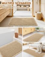 Chikase Smiry Waffle Bath Mat 30x20, Extra Soft Absorbent Bathroom Rugs, Non Slip Machine Washable Quick Dry Bath Rugs for Bathroom Floor, Tub, Shower, Home Decor Accessories, Brown - Image 3