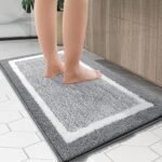 Chikase Bathroom Rugs 24x16, Extra Soft and Absorbent Microfiber Bath Mat, Non-Slip, Machine Washable, Quick Dry Shaggy Bath Carpet, Suitable for Bathroom Floor, Tub, Shower (Small, Grey) - Image 7