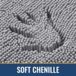 Chikase Arotive Bathroom Rugs 30x20, Extra Soft Absorbent Shaggy Chenille Bath Rugs, Machine Washable Rubber Backing Non-Slip Bath Mats for Bathroom Floor Tub and Shower, Home Decor Accessories, Grey - Image 3