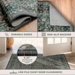 Chikase Non Slip 2x6 Kitchen Runner Rug Washable, Rubber Backed Hallway Runner Rugs, Boho Vintage Floral Botanical Dark Green Non Skid Carpet for Entryway, Bathroom, Hall Way Mats for Floor - Image 5