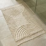 Chikase KIBAGA Beautiful Boho Rug with Tassels for Your Bathroom - Soft 2 x 3 ft. Cotton Rug Fits Perfectly Into Your Bath - Washable, Non-Slip Mat Ideal to Enhance Any Modern Home Decor, 24 x 36 inch
