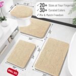 Chikase Bathroom Rugs 30x20, Extra Soft Absorbent Chenille Bath Rugs, Rubber Backing Quick Dry, Machine Washable Bath Mats for Bathroom Floor, Tub and Shower, Home Decor Accessories, Beige - Image 2