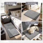 Chikase Yimobra Bathroom Rugs Non Slip Washable - Ultra Soft Absorbent Chenille Bath Mat, Quick Dry Shaggy Floor Carpet for Tub Shower, Gray Home Decor Accessories, 24x17 Inch - Image 6