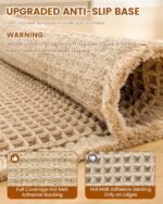 Chikase Smiry Waffle Bath Mat 30x20, Extra Soft Absorbent Bathroom Rugs, Non Slip Machine Washable Quick Dry Bath Rugs for Bathroom Floor, Tub, Shower, Home Decor Accessories, Brown - Image 6