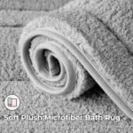Chikase Gray Bathroom Rugs, Bath Mats for Bathroom Non-Slip, Super Soft and Water Absorbent, Microfiber Bath Rugs, Machine Wash Dry, Bath Rugs for Floor, Tub and Shower, 16" x 24" - Image 5