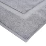 Chikase Amazon Basics Banded Bathroom Bath Rug Mat, Machine Washable, 100% Cotton, 31" x 20", Powder Gray - Image 5